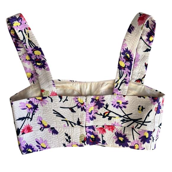 Jill Stuart Collection Size 6 Priscilla Crop Top Floral Josephine Print Silk - Picture 2 of 6